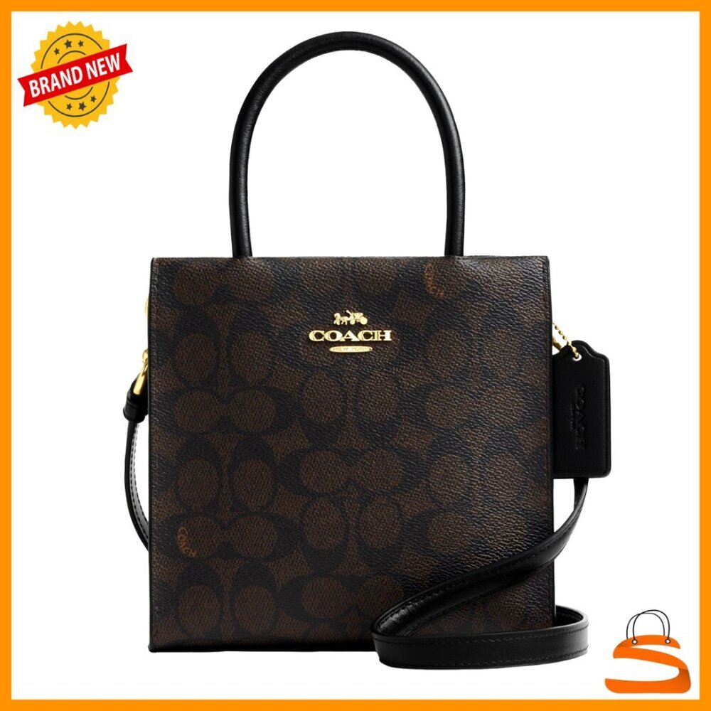 Mini Structured Leather Crossbody Bag with Detachable Strap Top Handles
